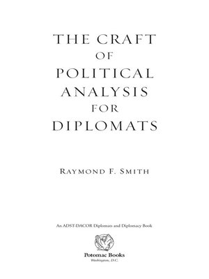 cover image of The Craft of Political Analysis for Diplomats